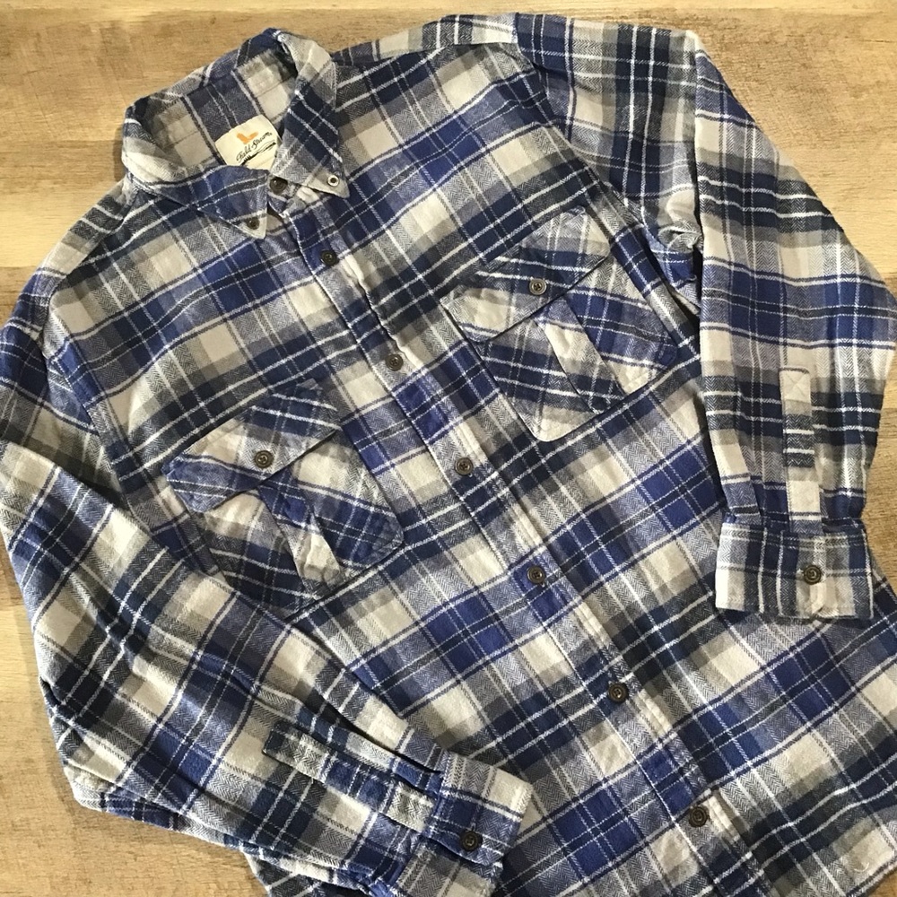 Field & Stream Flannel Plaid Mens XL Long Sleeve Heavy Shirt